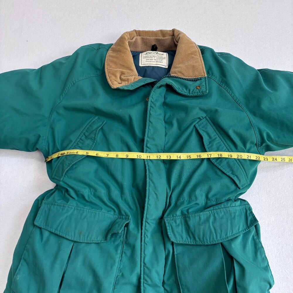 VTG 80s LL Bean Goose Down Timberline Parka Coat Mens L Chore Corduroy USA - Picture 5 of 10